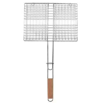 BBQ Grill Basket Chrome Plated Steel Rustproof Multipurpose Fish Grill Basket for Outdoor