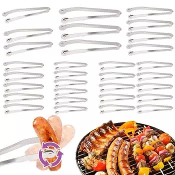 BBQ Sausage Turning Tongs for Cooking BBQ Sausage Stuffer Tongs Heat Resistant Mltipurpose Grill Tongs for Barbecue Grilling