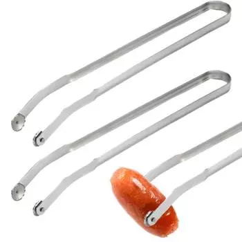 Щипцы для переворачивания колбасы для барбекю, кухонные щипцы с длинной ручкой для гриля, устойчивая ручка, перевернутый стейк с беконом 1pc