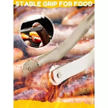BBQ Sausage Turning Tongs Multipurpose Barbecue Clip Cooking Grill Tongs Sausage Clip Hot Stainless Steel Dog Rotating Pliers