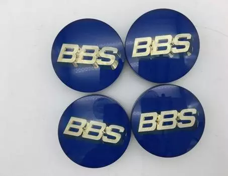 BBS Wheel Center Caps 56mm Emblem Blue Gold 3D Logo 56.24.203 Set 4pcs Genuine