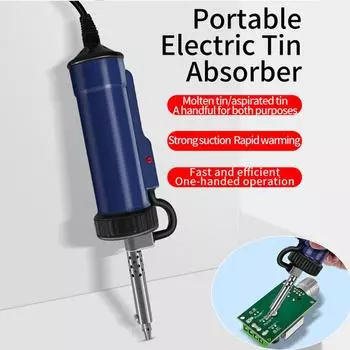 BBT-580 Electric Desoldering Gun AC 110V/220V Vacuum Solder Sucker 30W Portable with 3 Suction Tip for Tin Removal and Soldering