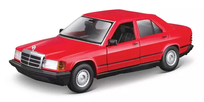 Bburago 190E 1987 Красный Мини Машина Литая Машина Полный Продукт 1987 190E RD 1/24 Mercedes-Benz 2.6 124 Mercedes-Benz 2.6 18-21103