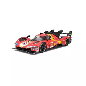 Bburago 1/24 ferrari 499P 3.0L turbo V6 team AF Corse #51 2023 Le Mans victory mini car литой автомобиль готовый продукт 18-26309