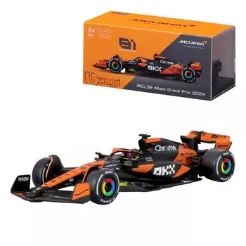 Bburago 2024 Модель 143 Signature Series F1 McLaren MCL38 #81 Oscar Piastri Гоночный спортивный автомобиль Мини-автомобиль Литой автомобиль Полный продукт 18-38215 (#81)