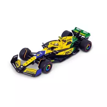 Bburago 2024 Модель Signature Series F1 McLaren MCL38 Senna Memorial Color Lando Norris Race Sports Car Mini Car Diecast Car Complete Product Senna