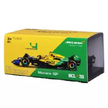 Bburago 2024 Модель Signature Series F1 McLaren MCL38 Senna Memorial Color Lando Norris Race Sports Car Mini Car Diecast Car Complete Product Senna
