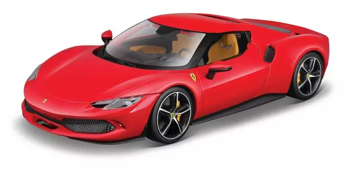 Bburago Ferrari 296 GTB Hybrid 830HP V6 2021 Красный Мини-Автомобиль Литой Автомобиль Готовый Продукт 1/18 18-16018 красный