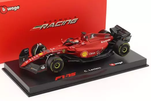 Bburago Ferrari Charles Leclerc 2022 Bburago FERRARI Charles Leclerc Литая модель 36831L 1/43 F1-75 #16 [Предмет]