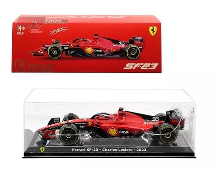 Bburago Ferrari F1 Charles Leclerc 2023 Bburago с прозрачным корпусом миникар 1/24 SF-23#16 [предмет]