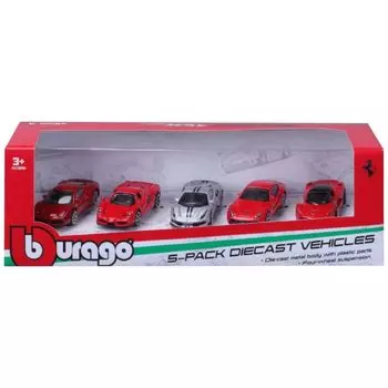 Bburago Ferrari набор из 5 деталей мини-автомобиль литой автомобиль готовый продукт 1/64 18-56125