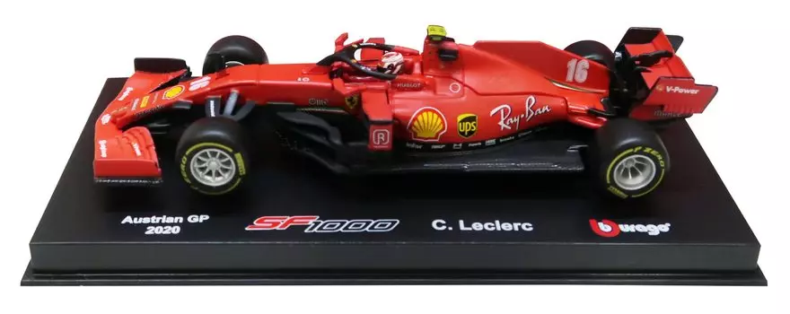 Bburago Ferrari SF1000 Austrian GP Leclerc Прозрачный корпус Завершенный продукт 1/43 (2020) № 16 С. 18-36819ТУЛ