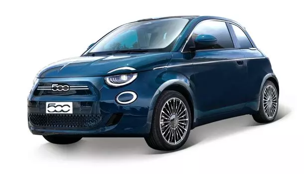 Bburago Fiat 500e 2023 Blue Mini Car Diecast Car Complete Product BU 1/24 18-21110