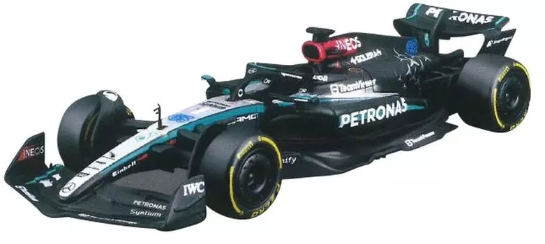 Bburago Petronas F1 Team W15 Готовая модель BUR38208R 1/43 Mercedes-AMG (2024) E-Performance №63 Дж.Рассел (Оконная рама)