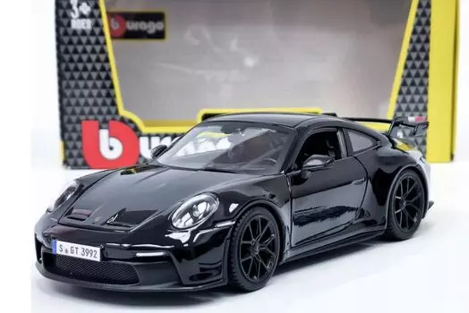 Bburago Porsche 911 GT3 Scale Diecast Model Car (992) (Black) 1/24