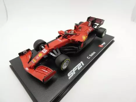 Bburago Signature Series Ferrari F1 SF21 Carlos Sainz Bburago 2021 FERRARI FORMULA 1 F1 Carlos Sainz гоночный спортивный автомобиль литой автомобиль литая модель мини