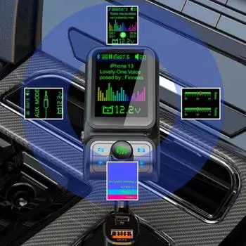 BC85 Автомобильный Bluetooth 5.0 FM-передатчик Многофункциональный цветной дисплей QC3.0 Быстрая зарядка Автомобильное зарядное устройство MP3-плеер