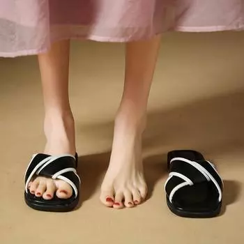 BCEBYL Летние квадратные носки, мягкая подошва, подходящая по цвету, удобные женские туфли, новые модные легкие повседневные тапочки на низком каблуке 35