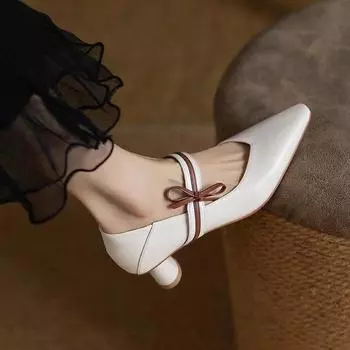 BCEBYL/летняя модная женская обувь с острым носком и неглубоким горлом, соответствующий цвету и банту, новая элегантная повседневная обувь на низком каблуке для вечеринок 35