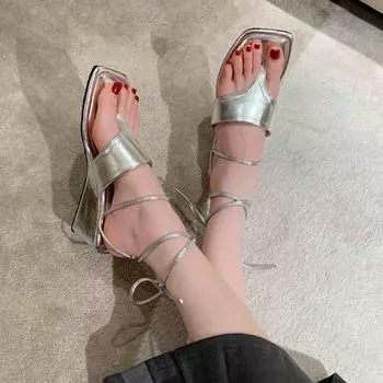BCEBYL модные сандалии на танкетке с квадратным носком и перекрестными ремешками, новая модная летняя повседневная элегантная обувь для женщин Chaussure Femme 35