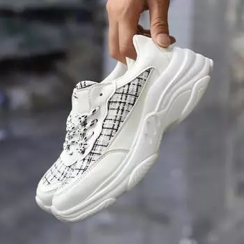 BCEBYL Новые повседневные и удобные весенне-осенние туфли с круглым носком на толстой подошве со шнуровкой в стиле пэчворк для женщин. 36