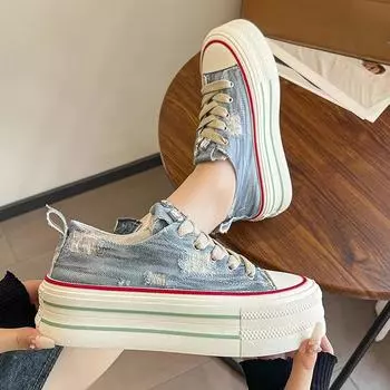 BCEBYL Весенне-осенняя новая модная трендовая повседневная удобная однотонная женская обувь с круглым носком и увеличенной толстой подошвой 35