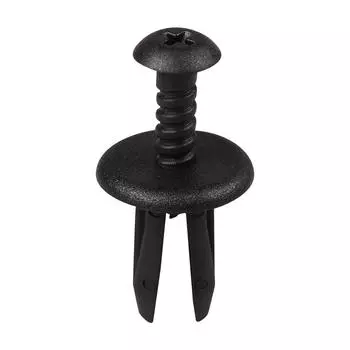 BCF1744 10 Pieces Push Type Retainer, Expanding Screw Rivet Black for European Cars