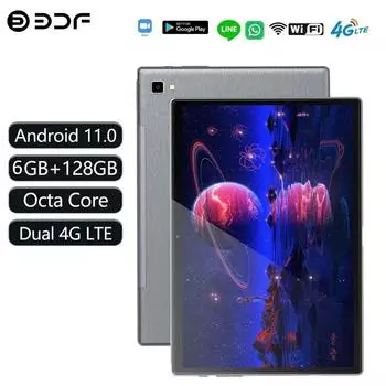 BDF G10 Новый 10,1-дюймовый планшетный ПК Octa Core 8 ГБ ОЗУ 256 ГБ ПЗУ 4G LTE Телефонные звонки Планшеты с двумя картами Dual WiFi Standard серый