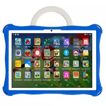 BDF Kids Tablet 10,1-дюймовый планшетный ПК со слотом для SIM-карты 3G, ОС Android 11, 4 ГБ и 64 ГБ, сенсорный экран, поддержка WiFi BT, 3G-телефонные звонки Standard Version морской синий