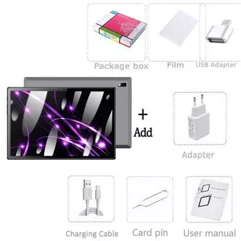 BDF P30 10,1-дюймовый 8 ГБ ОЗУ + 128 ГБ ПЗУ Android 12 Pad 4G Сетевой планшетный ПК Вызов Android-планшетов EU Plug чёрный