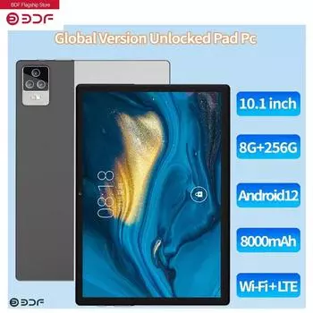 BDF P40 Delicate Ai CPU 8 ГБ+256 ГБ Octa Core Android 12, 10,35-дюймовый HD LCD экран Wifi планшет планшет Standard Tab серый