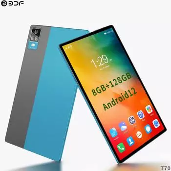 BDF T70 10,1-дюймовый 8 ГБ ОЗУ + 128 ГБ ПЗУ, 4G-вызов, планшетный ПК, Android 12
