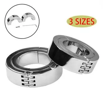 БДСМ большой сверхмощный мужской мяч мошонки носилки тренировочное устройство для пениса металлический замок бондаж кольцо на член задержка эякуляции секс-игрушка S