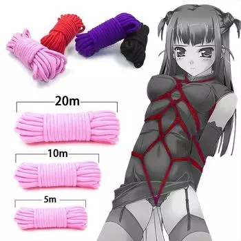 БДСМ бондаж, мягкая веревка для кондиционирования, 5 м/10 м/20 м, хлопковая веревка, рабы, игры для взрослых, бондаж, ролевые игры, секс-игрушки, фетиш 5 M