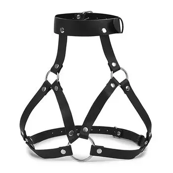 BDSM Breast Sex Bondage Restraints Women Breast Leather Harness Chest Restraints Bra Lingerie Body Harness Flirting Lingerie Adult Sex Toy
