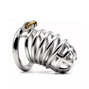 БДСМ CB Lock 304 Нержавеющая сталь Клетка для пениса Рабские петушиные кольца Уретральный целомудрие Секс-игрушки для взрослых Шариковые носилки Фетиш Пытки 40mm