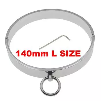 БДСМ-игрушки, ошейник из нержавеющей стали, металлический шейный воротник, секс-рабыня, ожерелье для ролевых игр для женщин, фетиш-сдержанность, БДСМ-бондаж 140mm L SIZE