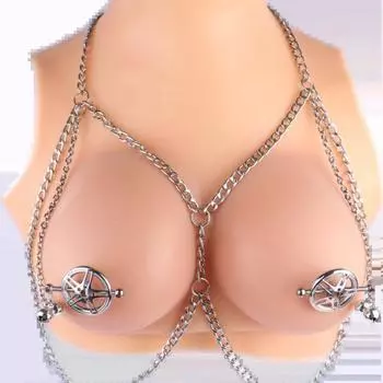БДСМ кожаная цепочка из бусин стимулирует соски зажим для сосков клипса для груди цепь рабыни для пар секс игрушки для пар коллекция C8013 Normal