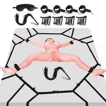 БДСМ секс бондаж комплект пары кровать ограничения набор SM раб бондаж наручники для взрослых эротическая игра секс пара БДСМ набор 10pcs