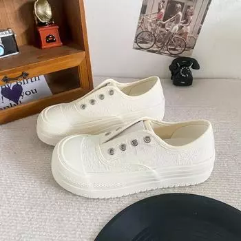 BE-6725 Латексная стелька/резинка толстая подошва большие белые туфли женские летние дышащие туфли для серфинга ленивые парусиновые туфли 35 синий