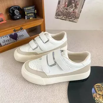 BE-6782 латексная стелька/белые туфли на липучке для женщин, обувь осень 2024, новые круглые туфли для нишевых досок 35 розовый