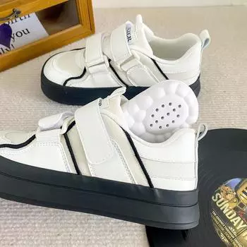 BE-6787 Латексная стелька/липучка толстая подошва немецкие кроссовки женские кроссовки повседневная женская обувь нишевая универсальная белая обувь 35 белый