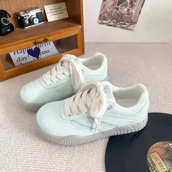 BE-6788 latex insole/popular board shoes women s shoes big head shoes ugly cute little white shoes 2024 new autumn 35 хаки