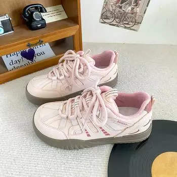 BE-6821 бархатные маленькие белые туфли женские зимние хлопковые туфли теплые повседневные уродливые нишевые 2024 новые хлопковые туфли 35