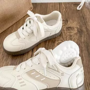 BE-6836 латексная стелька/уродливые милые маленькие белые туфли женская обувь весна 2025 новые кожаные туфли на плоской подошве для сноуборда немецкие тренировочные туфли 35 розовый