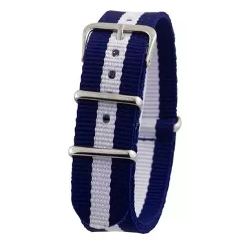 [Be Barrel] Ремень НАТО 20 мм для часов, сменный ремешок из нейлона, свободный размер, регулируемый (белый серебряный)