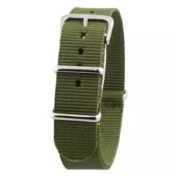 [Be Barrel] Ремень НАТО 20 мм для часов, сменный ремешок из нейлона, свободный размер, регулируемый (хаки серебристый)