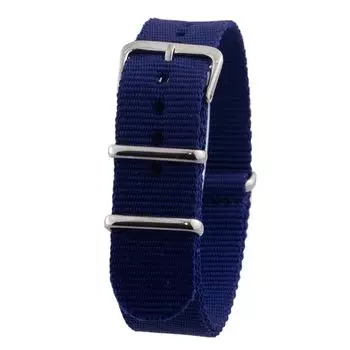 [Be Barrel] Ремень НАТО 20 мм сменный ремешок для часов нейлоновый сменный ремешок свободный размер регулируемый B-Barrel (Темно-синий серебристый)