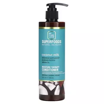 Be Care Love, Superfoods, натуральный уход за волосами, увлажняющий кондиционер, кокосовое молоко, 12 жидких унций (355 мл)