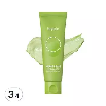 Be-Plain Mung Bean Mildly Acidic Cleansing Foam, 80ml, 3 pieces